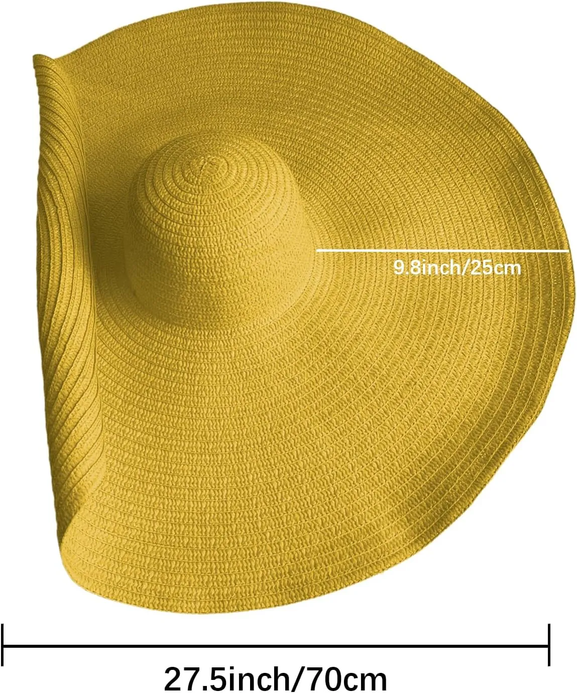 Oversized Sun Straw Hat for Women, UPF 50  Floppy Wide Brim Summer Hat, Foldable Packable Roll up Beach Cap