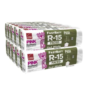 Owens Corning 678 SQFT 10 Bags of R 15 Kraft Faced 15 by 93 Fiberglass Fits 2X4 Exterior Walls