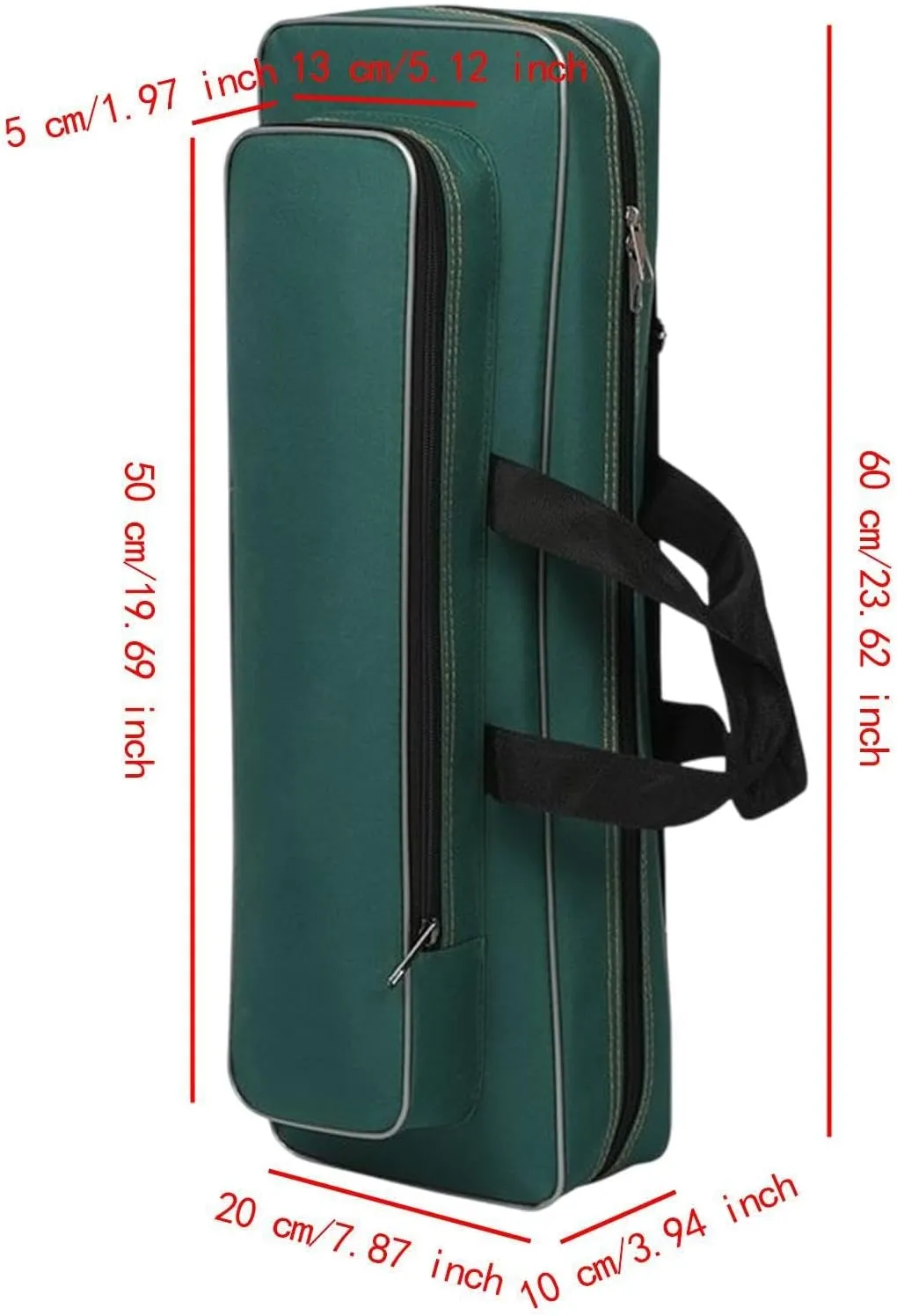 Oxford Cloth Fishing Bag Rod Carrier Scratch Resistant Portable Water Resistant Storage Carry Case Shoulders Bag for Outdoor, Dark Green, 60cm