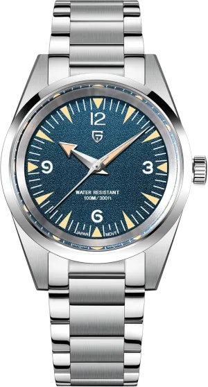 Pagani Design Minimalist Quartz Analog Wristwatches for Men, 38mm Dial, Stainless Steel, VH31 Movement, Secure Folding Clasp
