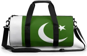 Pakistan Flag Travel Gym Duffel Bag for Women Men Dry Wet Separation Carry On Weekender