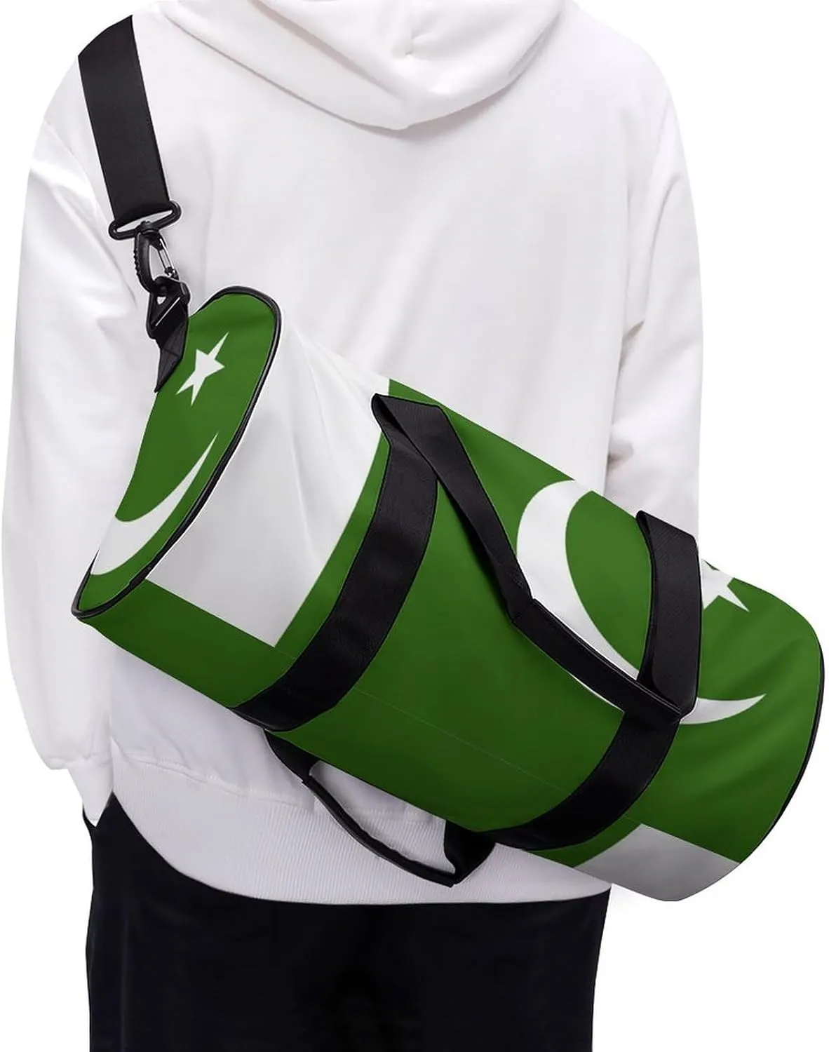Pakistan Flag Travel Gym Duffel Bag for Women Men Dry Wet Separation Carry On Weekender