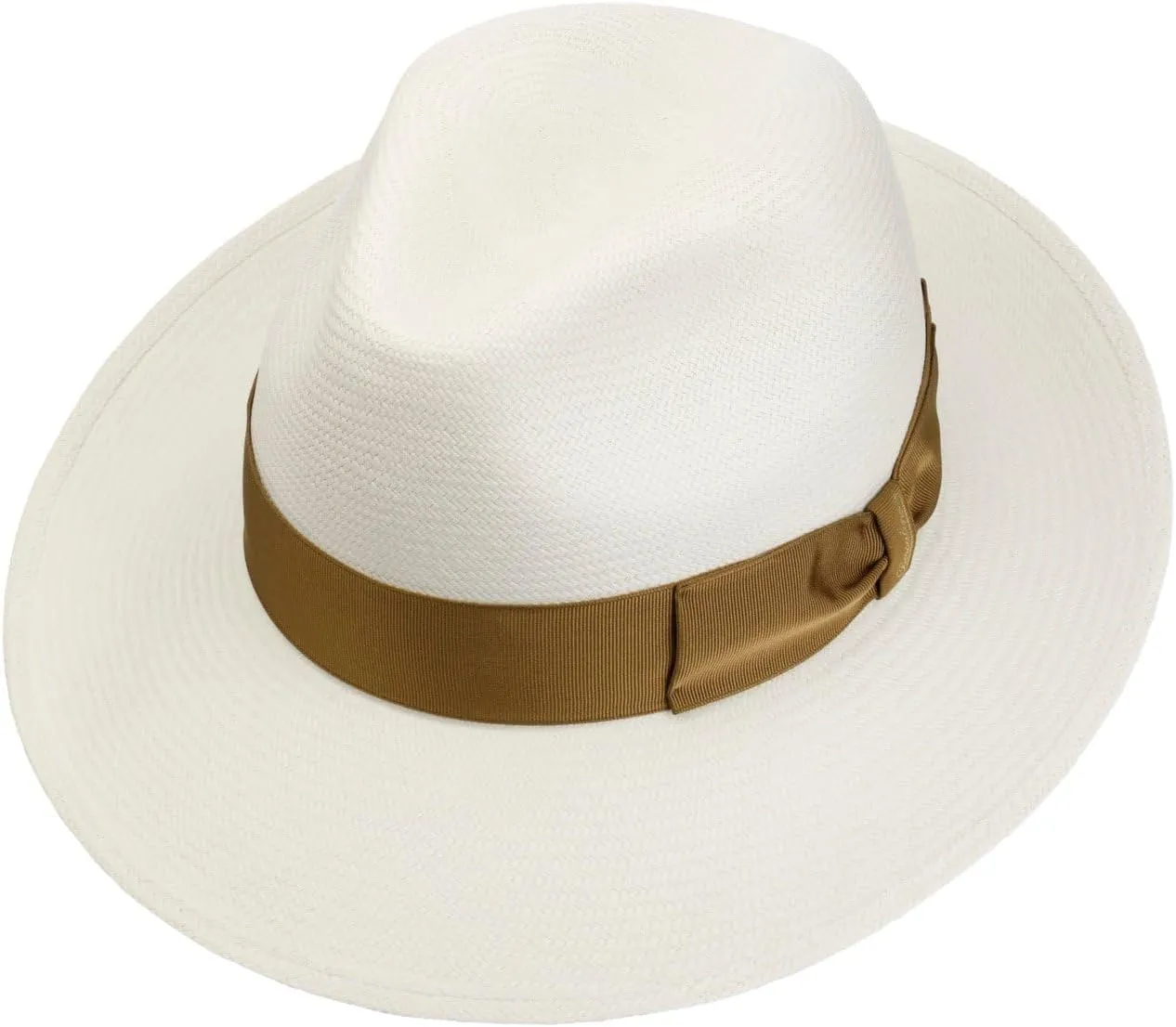 Panama Hat Big Brim Woman/Man - Made in Italy Straw Bogart with Grosgrain Band, Grosgrain Spring/Summer