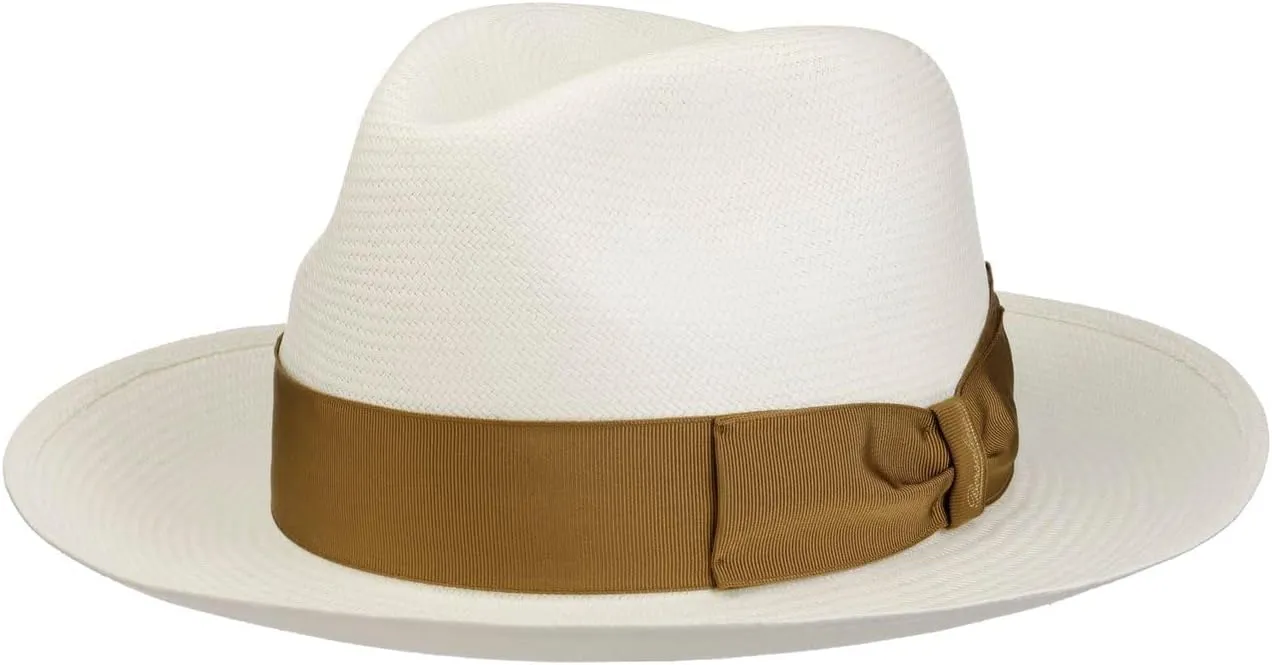 Panama Hat Big Brim Woman/Man - Made in Italy Straw Bogart with Grosgrain Band, Grosgrain Spring/Summer