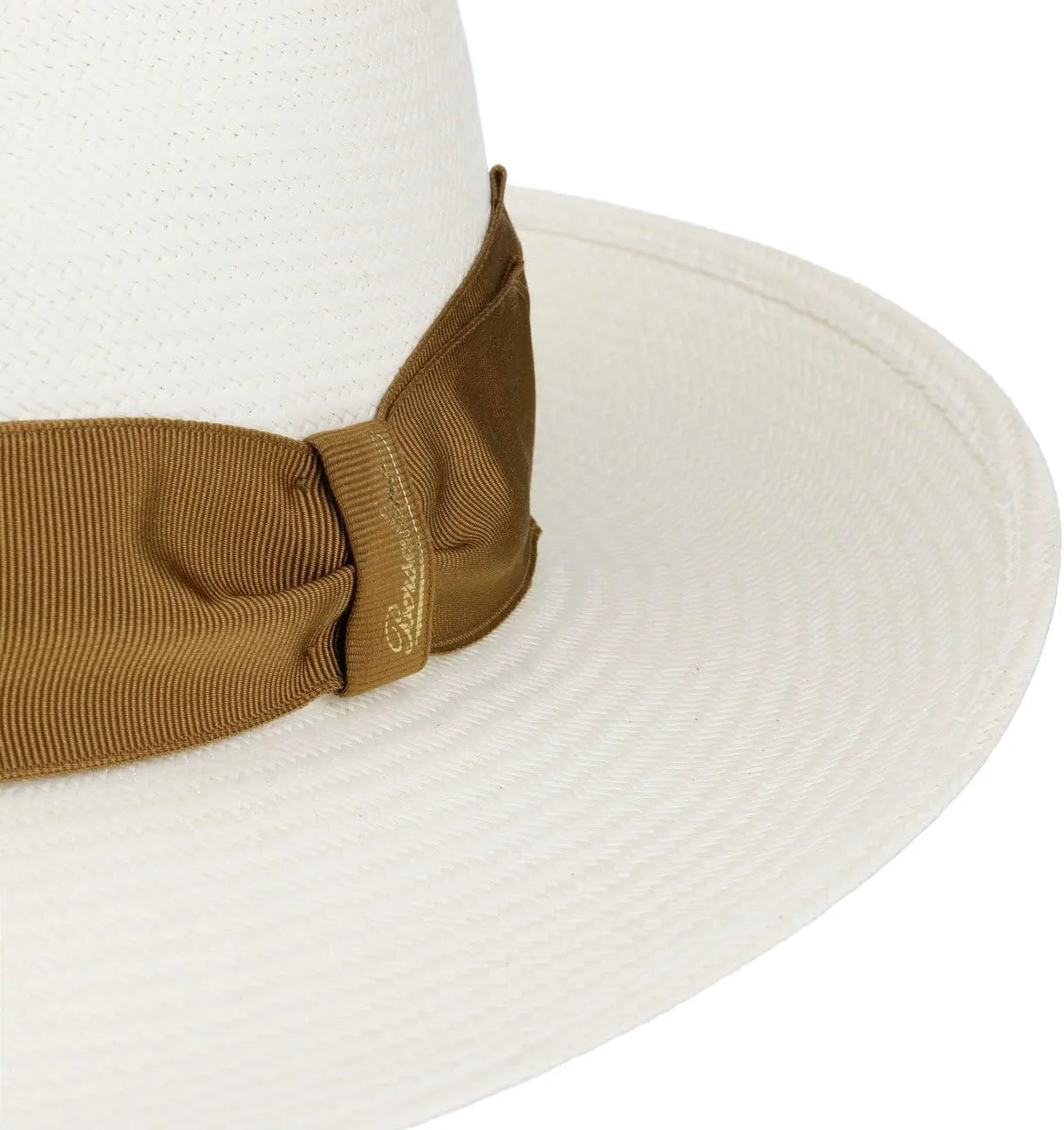 Panama Hat Big Brim Woman/Man - Made in Italy Straw Bogart with Grosgrain Band, Grosgrain Spring/Summer