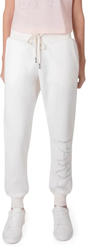 Paris Hilton Women's Sporty Embellished Drawstring Jogger Sweatpants