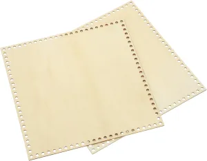 PATIKIL 12 x 12 Inch Crochet Basket Base, 2 Pcs Basket Bottoms Square Wood Base Shaper Bag Making Supplies Weaving Knitting Kit for Crochet Shoulder Bag Handbag Purse Craft