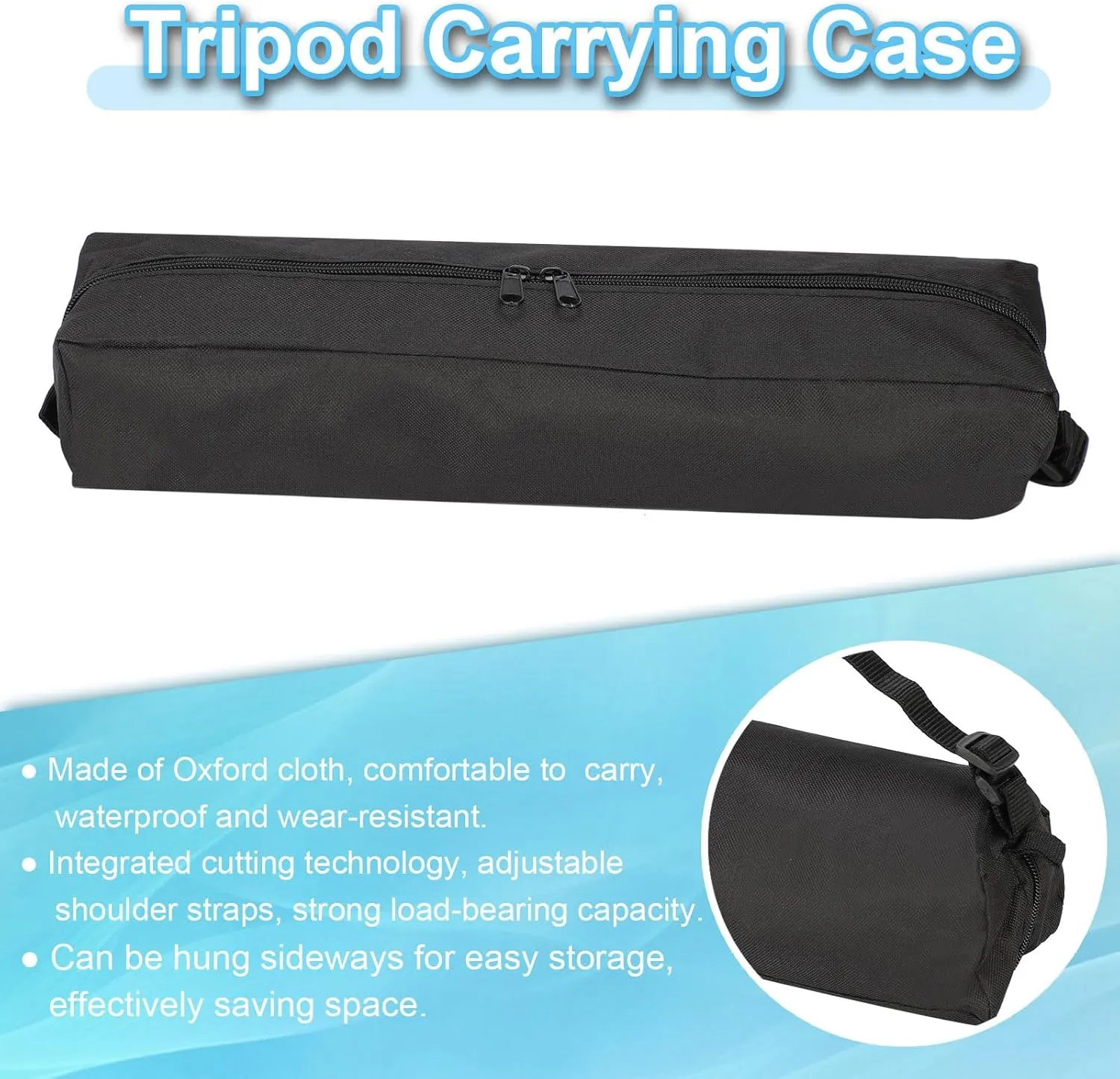 PATIKIL 16.93"x3.54" Tripod Carrying Case, 2Pack Oxford Cloth Padded Tripod Bag with Handles for Light Stands Tripod Photography Accessories, Black