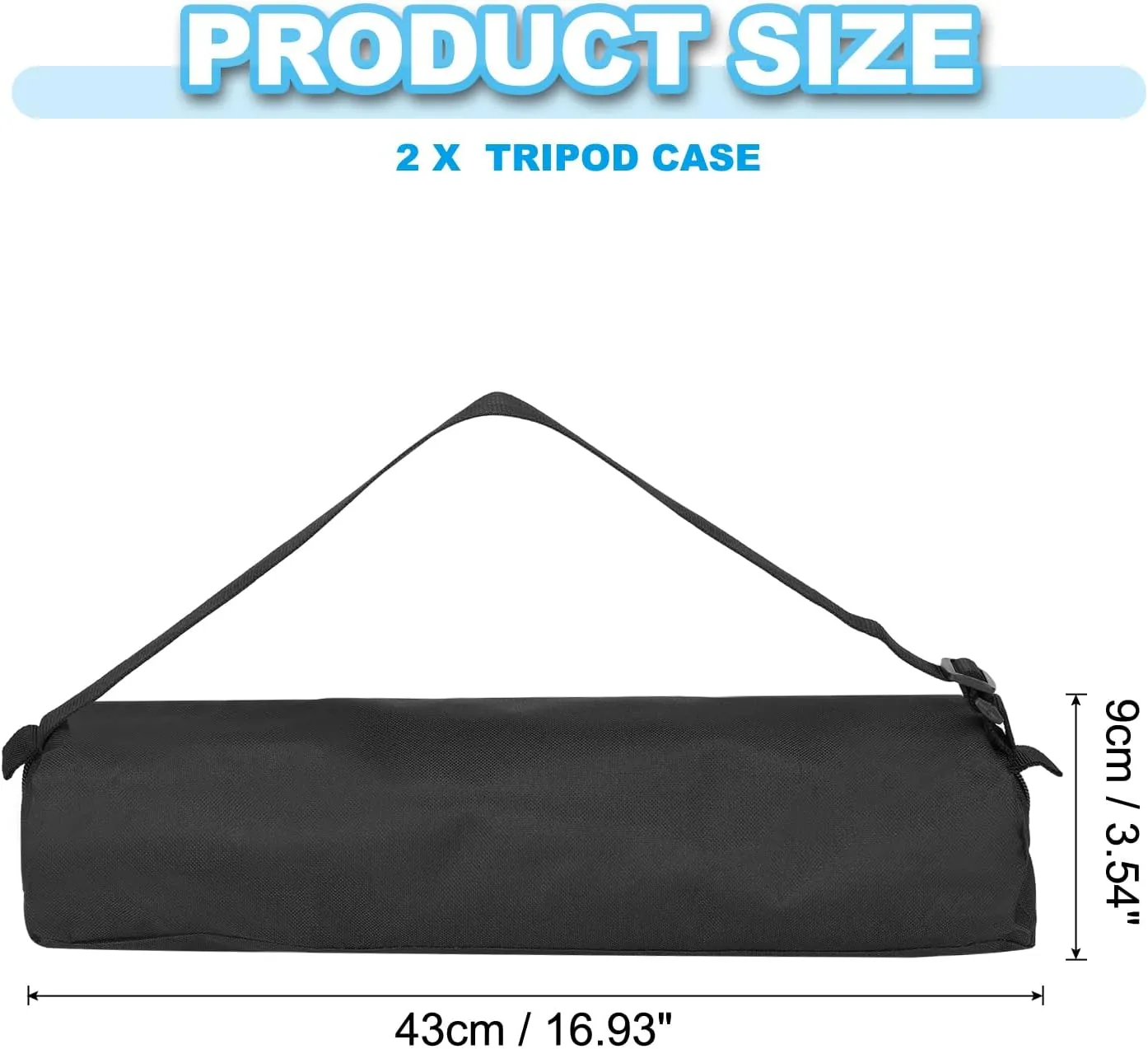 PATIKIL 16.93"x3.54" Tripod Carrying Case, 2Pack Oxford Cloth Padded Tripod Bag with Handles for Light Stands Tripod Photography Accessories, Black