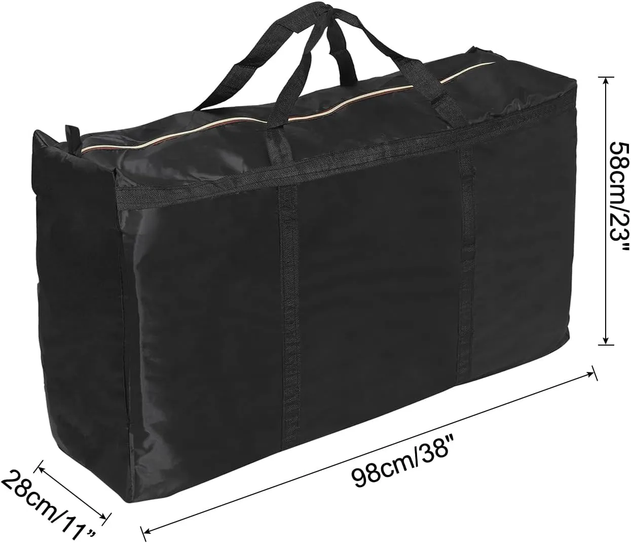 PATIKIL 38" Extra Large Moving Bag for Travel, 210D Oxford Waterproof Storage Bag with Double Zippers Duffle Bag for Storage Packing Home Traveling Camping, Black (38"x11"x23")
