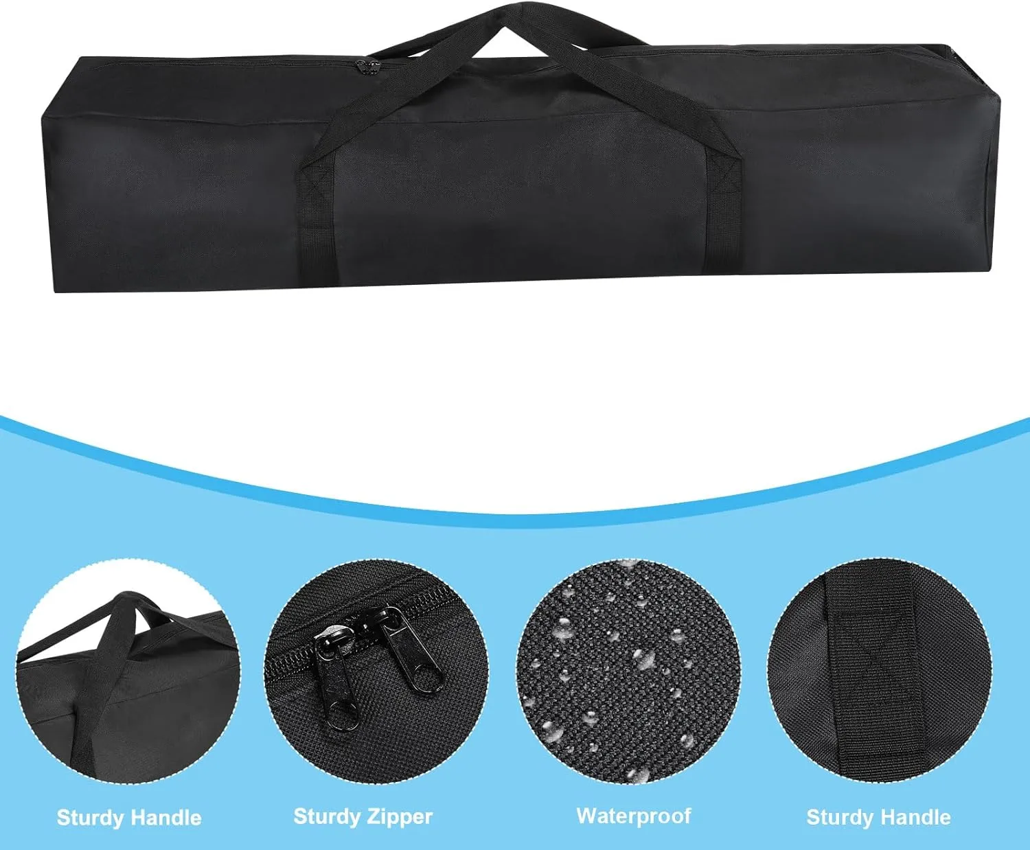 PATIKIL 39 Inch Camp Chair Replacement Bag, 2 Pack Nylon Foldable Carrying Bag Large Zippered Bag with Shoulder Strap for Outdoor Camping, Black