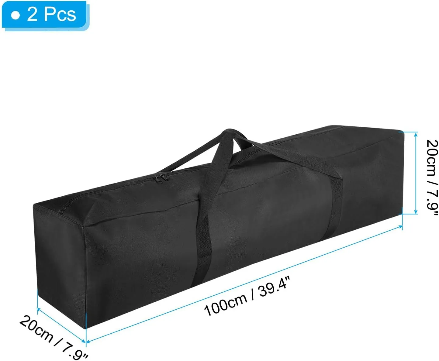 PATIKIL 39 Inch Camp Chair Replacement Bag, 2 Pack Nylon Foldable Carrying Bag Large Zippered Bag with Shoulder Strap for Outdoor Camping, Black