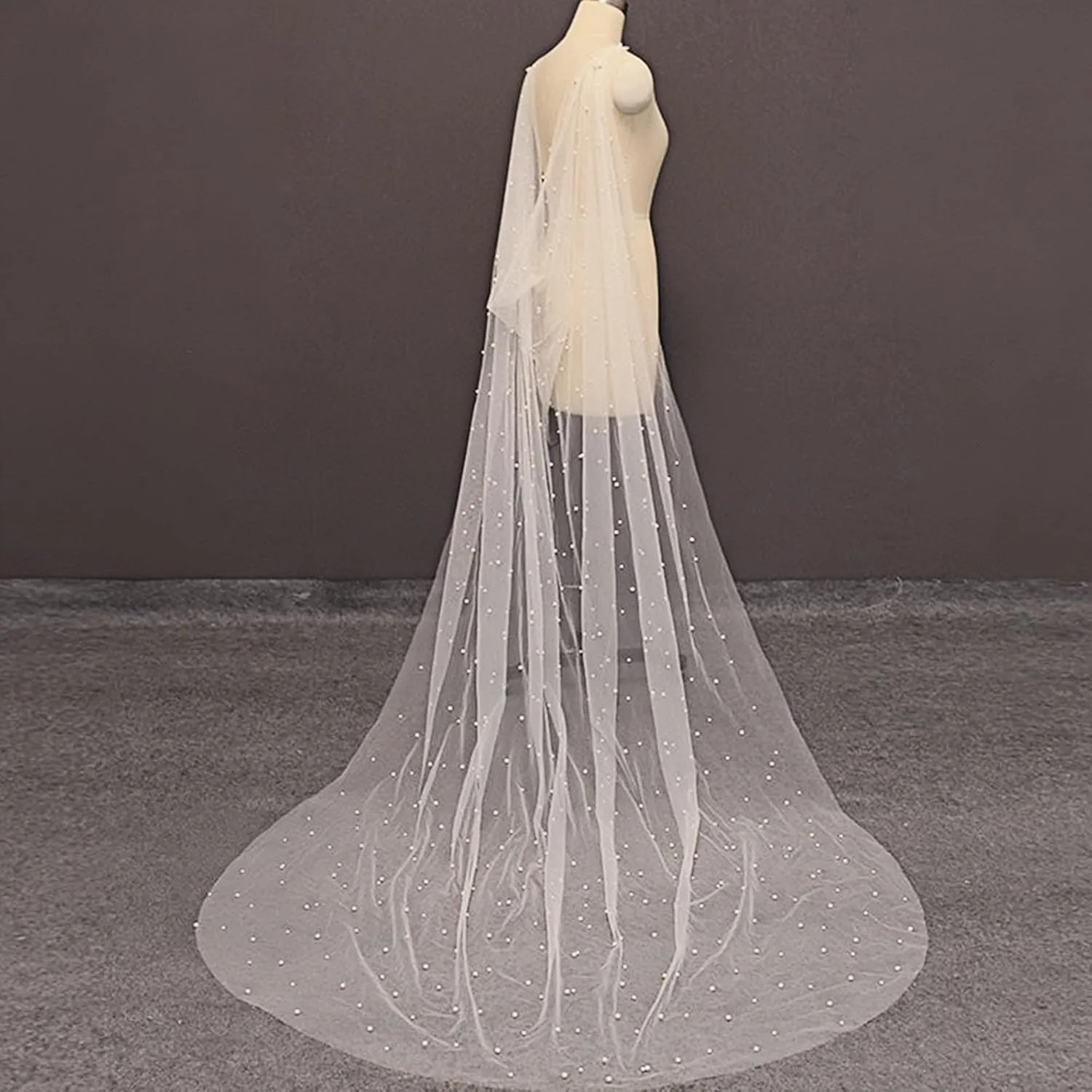 Pearl Wedding Capes Womens Soft Tulle Bridal Scarf Evening Shawl Wedding Wraps