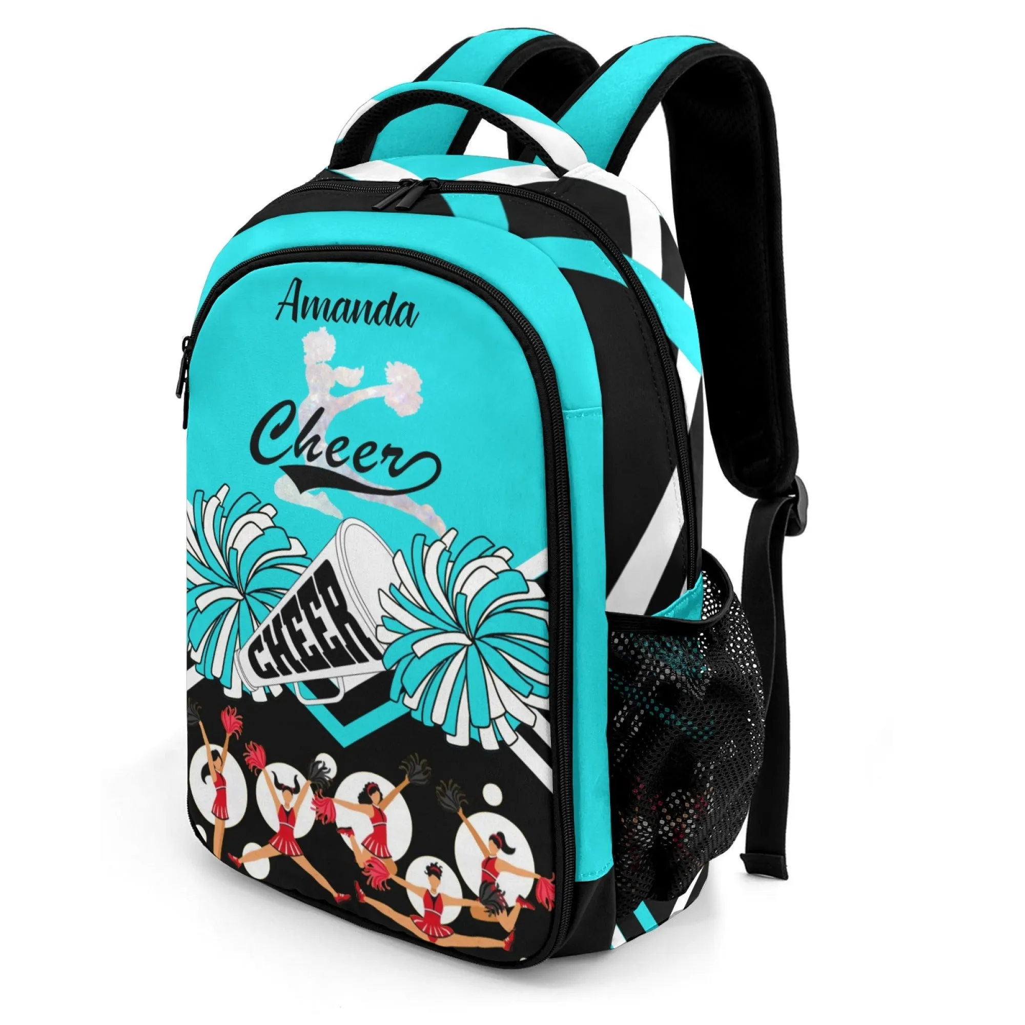 Personalized Cheer Cheerleader Orange Blue Pink Red All Over Print Children's Name Backpack