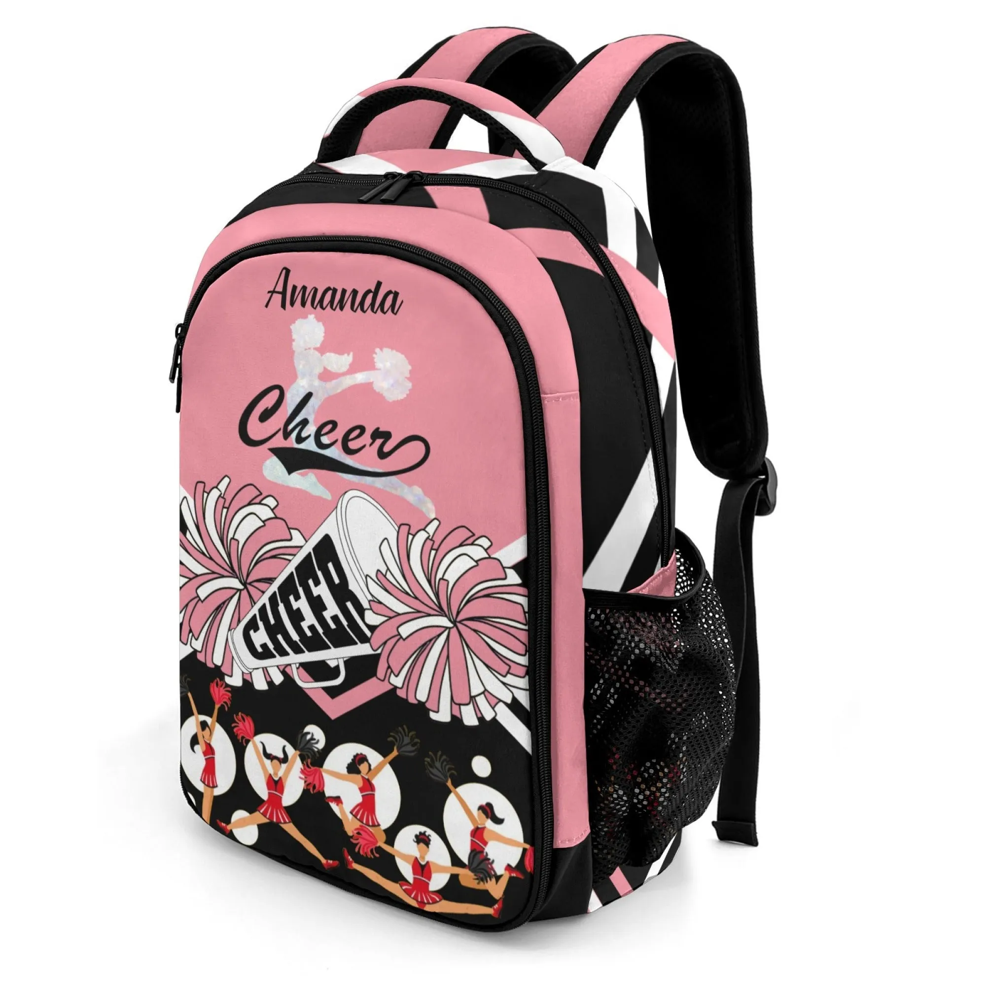 Personalized Cheer Cheerleader Orange Blue Pink Red All Over Print Children's Name Backpack