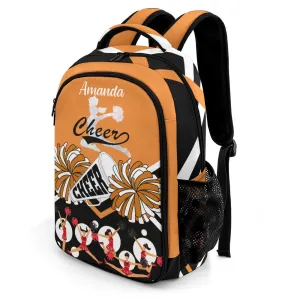 Personalized Cheer Cheerleader Orange Blue Pink Red All Over Print Children's Name Backpack