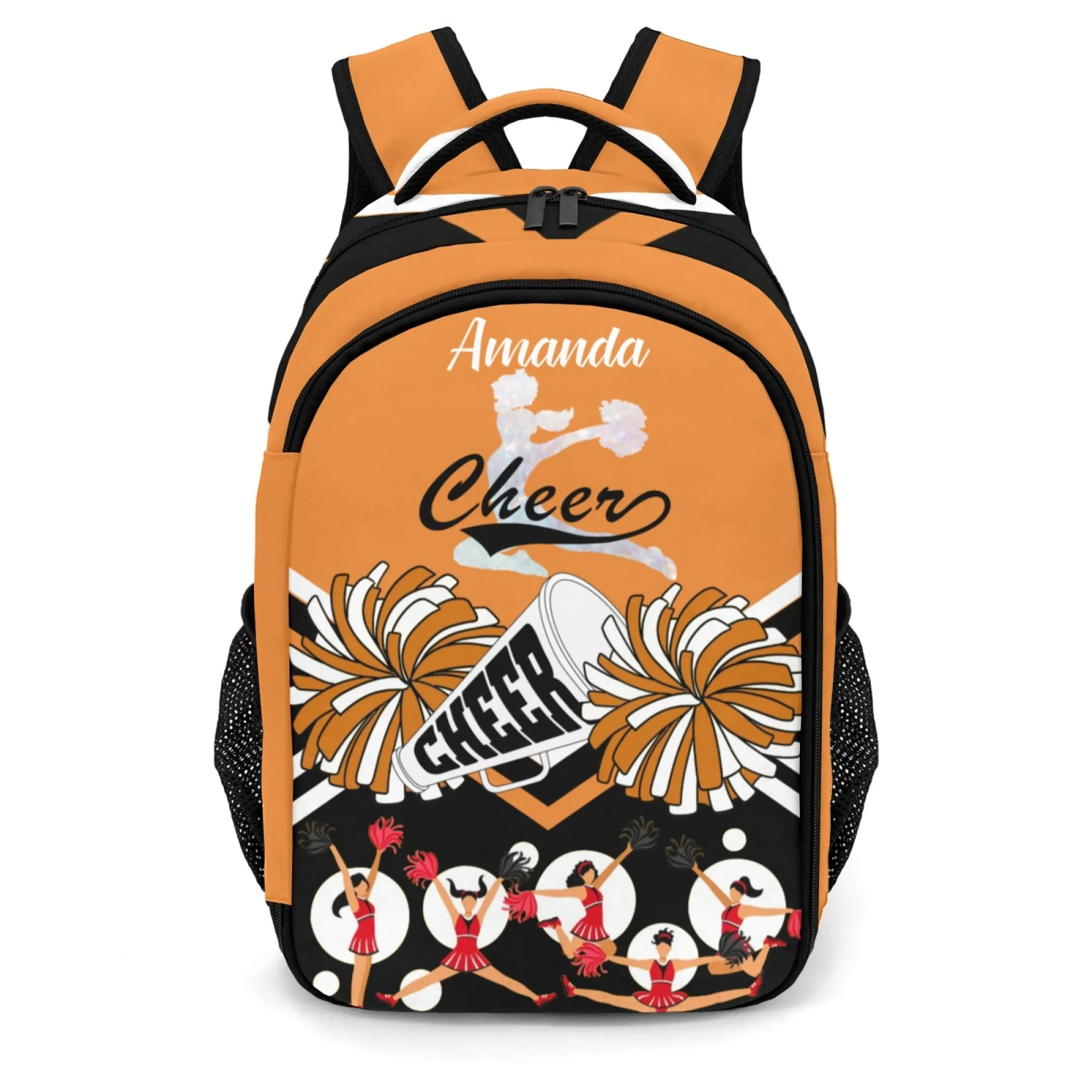 Personalized Cheer Cheerleader Orange Blue Pink Red All Over Print Children's Name Backpack