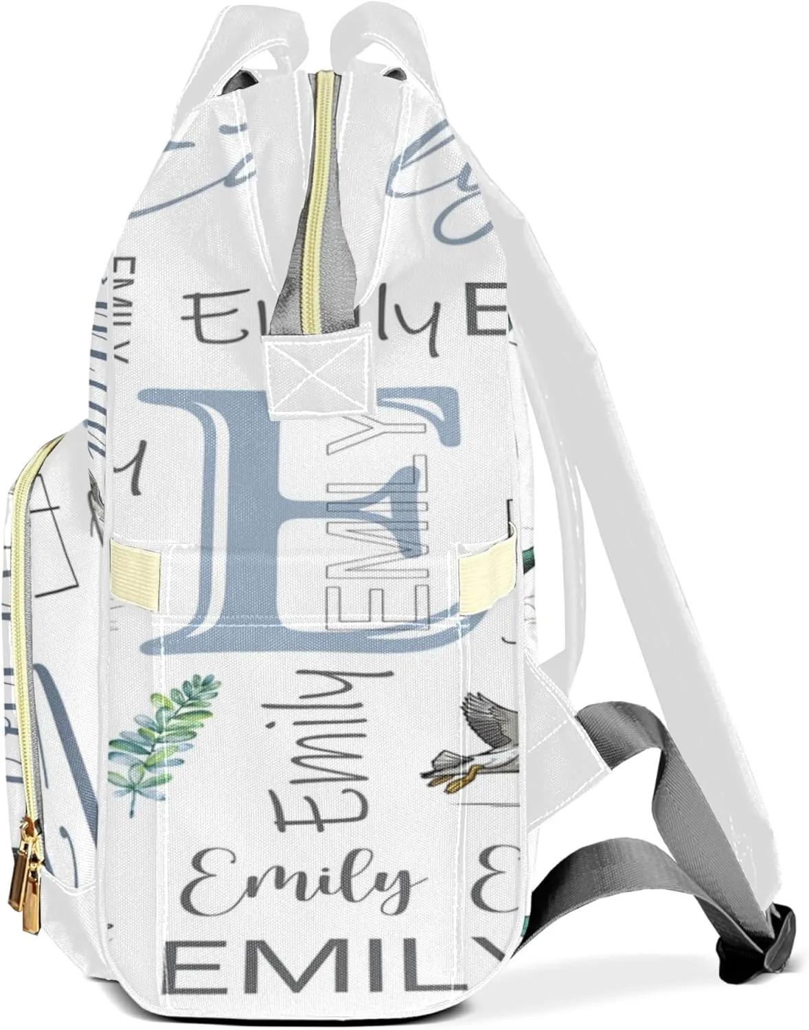 Personalized Diaper Backpack with Name, Custom Mallard Duck Baby Backpack Diaper Bag, Boy Girl Multifunctional Mommy Bag
