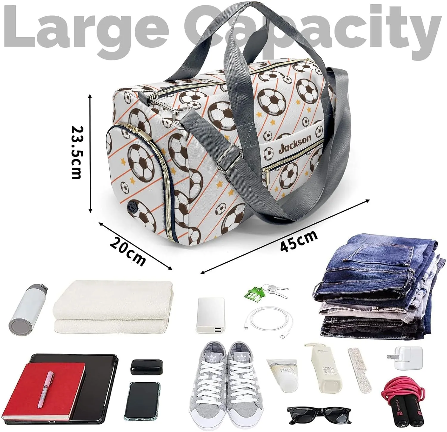 Personalized Gift Duffel Bag Soccer Travel in Style: Trendy Bags for Sport and Leisure