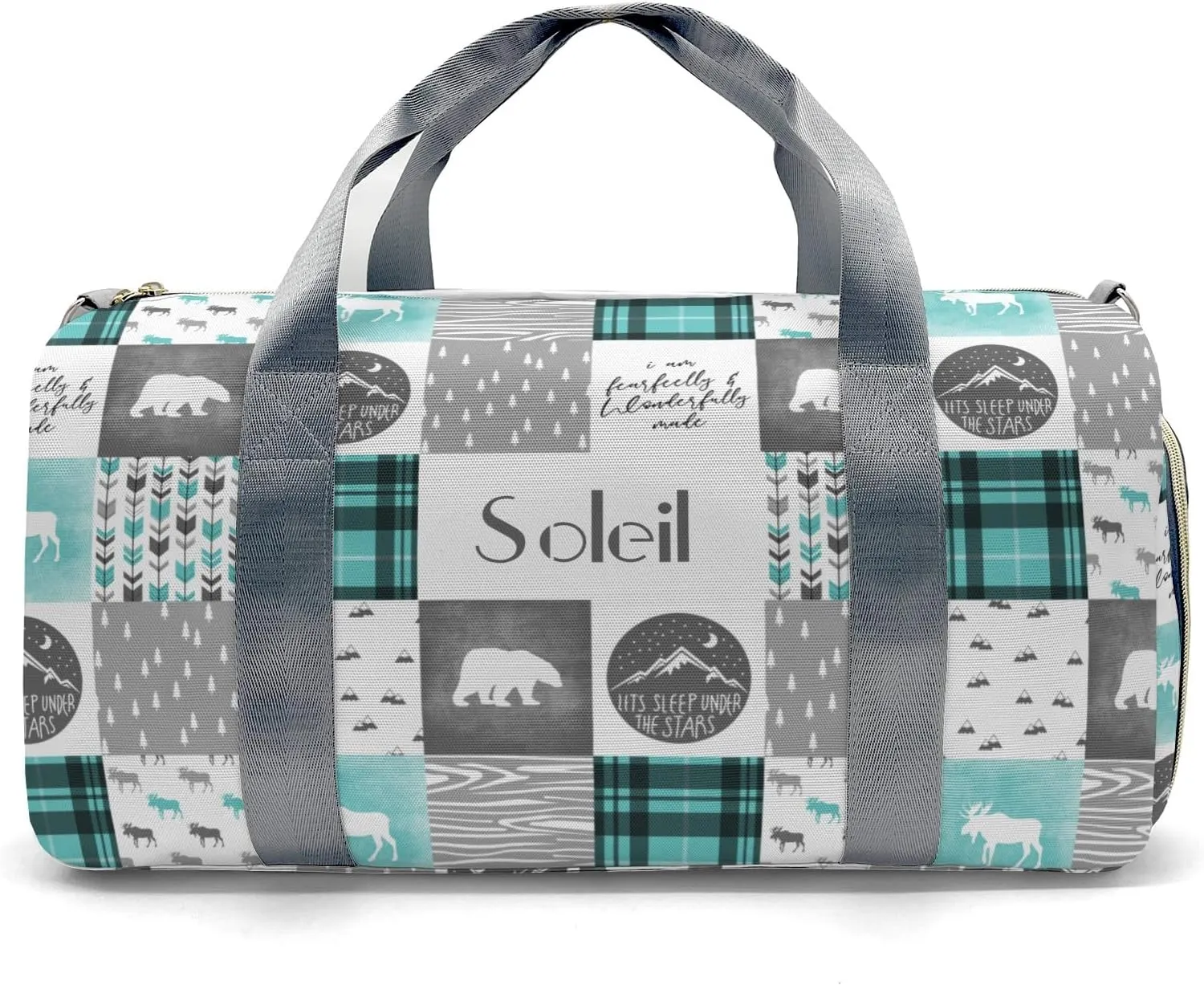 Personalized Gift Duffel Bag Wild Free Bear Adventure Travel in Style: Trendy Bags for Sport and Leisure