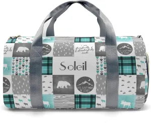 Personalized Gift Duffel Bag Wild Free Bear Adventure Travel in Style: Trendy Bags for Sport and Leisure