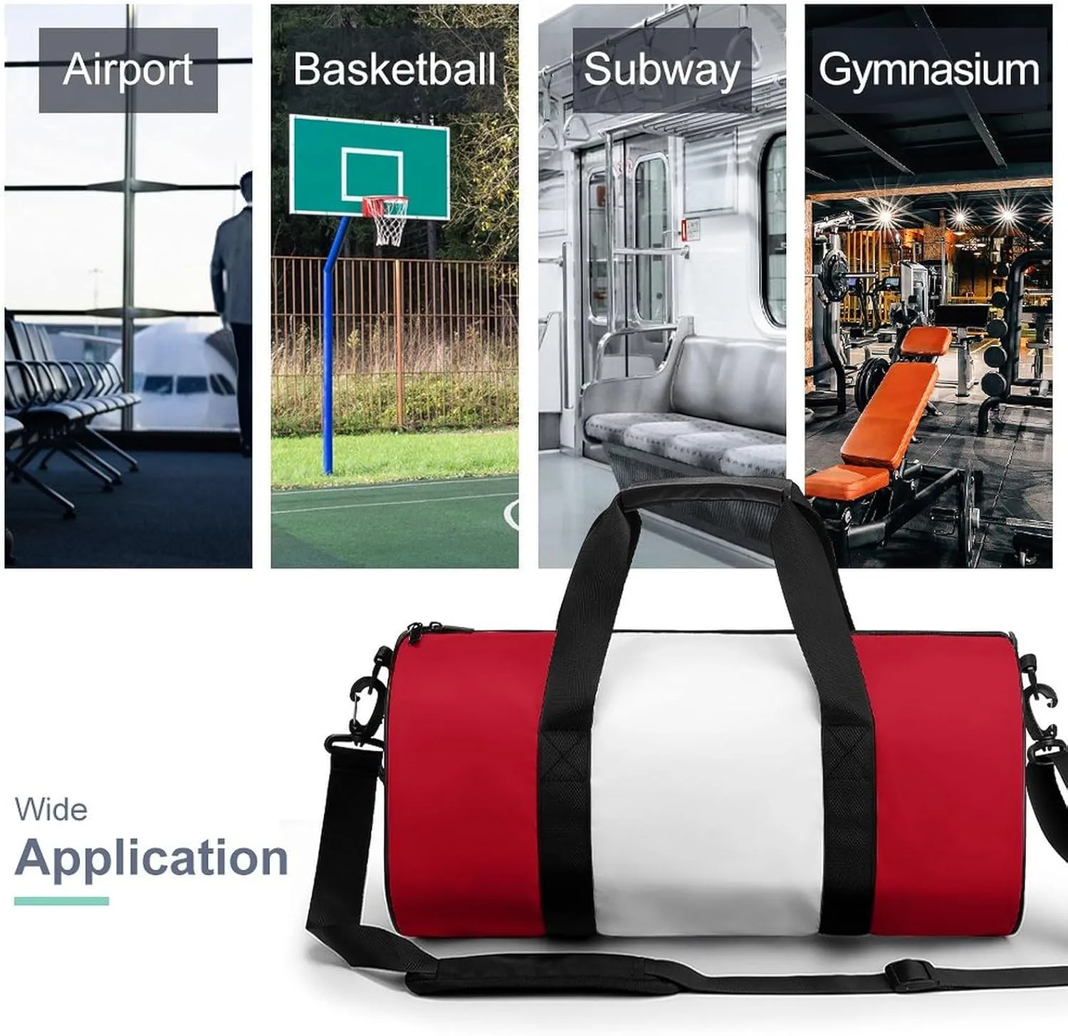 Peru Flag Sports Duffel Bag for Men Women with Shoe Compartment Gym Weekender Tote