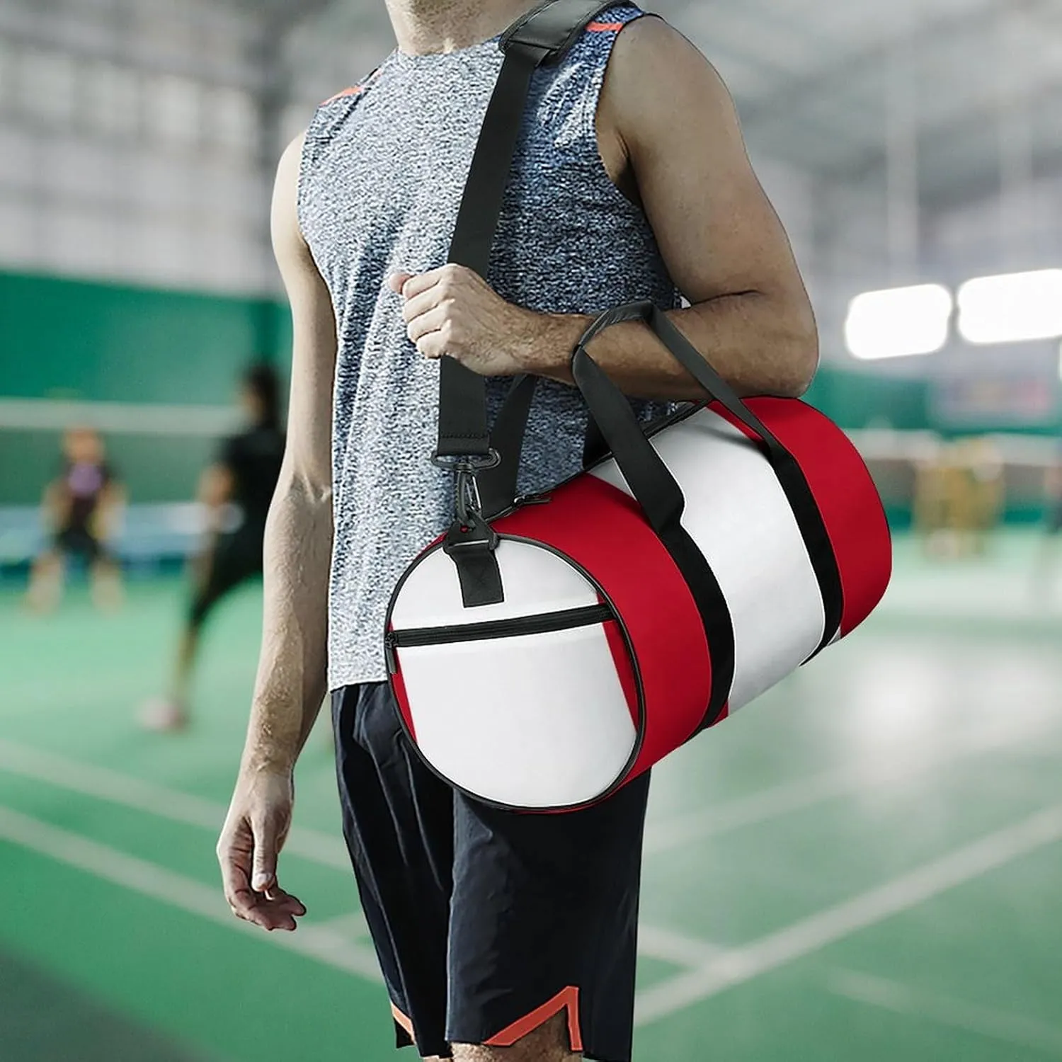 Peru Flag Sports Duffel Bag for Men Women with Shoe Compartment Gym Weekender Tote