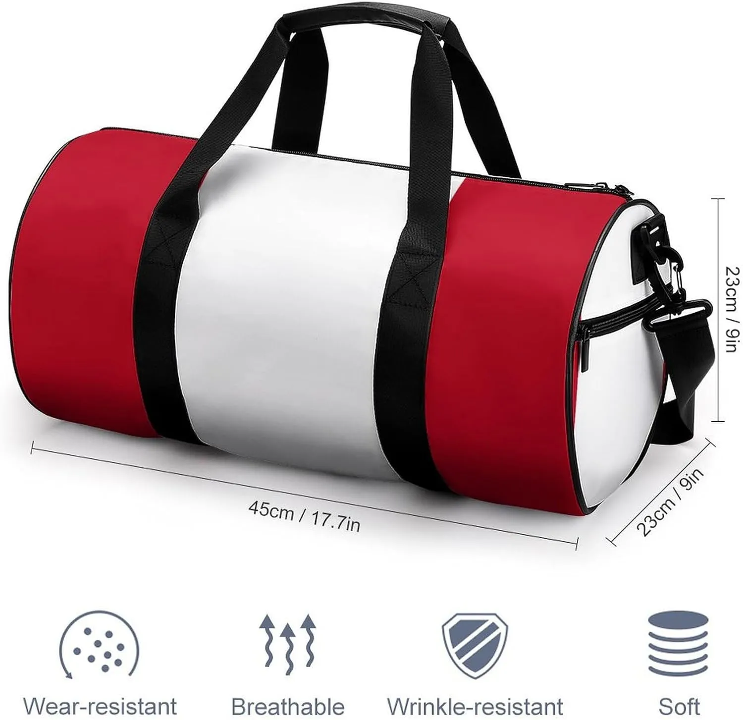 Peru Flag Sports Duffel Bag for Men Women with Shoe Compartment Gym Weekender Tote