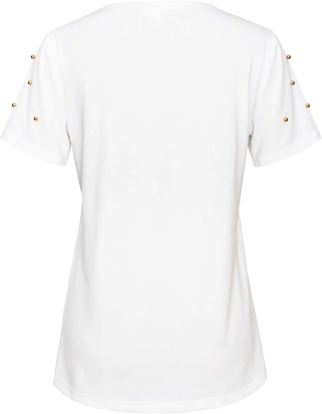 PESION Womens Short Sleeve T-Shirt Sequined Tops O-Neck Funny Graphic Tees Blouse
