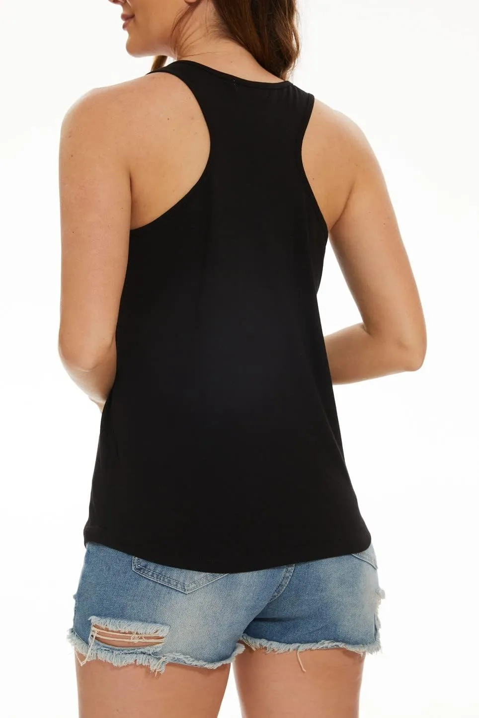PESION Womens Sparkly Sequin Tank Tops Sleeveless Scoop Neck Loose Fit Workout Shirts Racerback Tees Tops Shirts