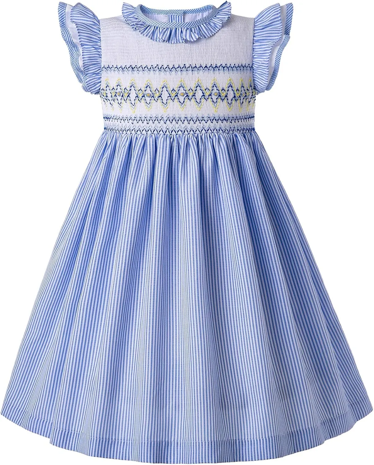 Pettigirl Girls Smocked Dress Puff Sleeve Hand Made Dresses
