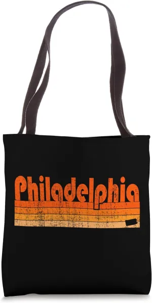 Philadelphia, Pennsylvania Retro 80s Style Tote Bag