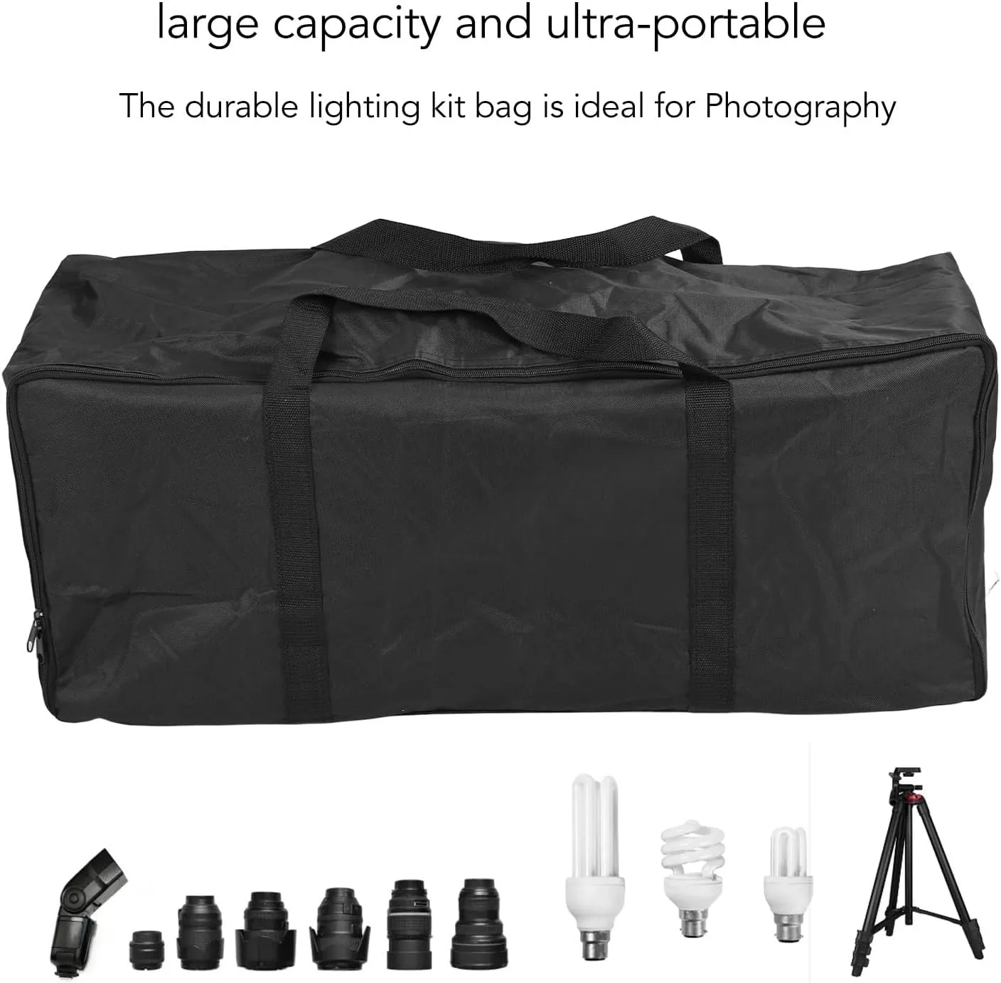 Photography Studio Lighting Equipment Bag Portable Oxford Cloth Travel Duffel Bag for Tripods, Light Stands, Monopods, Studio Lights, 105CM/41.33IN Carrying Case (75 * 20 * 30cm)