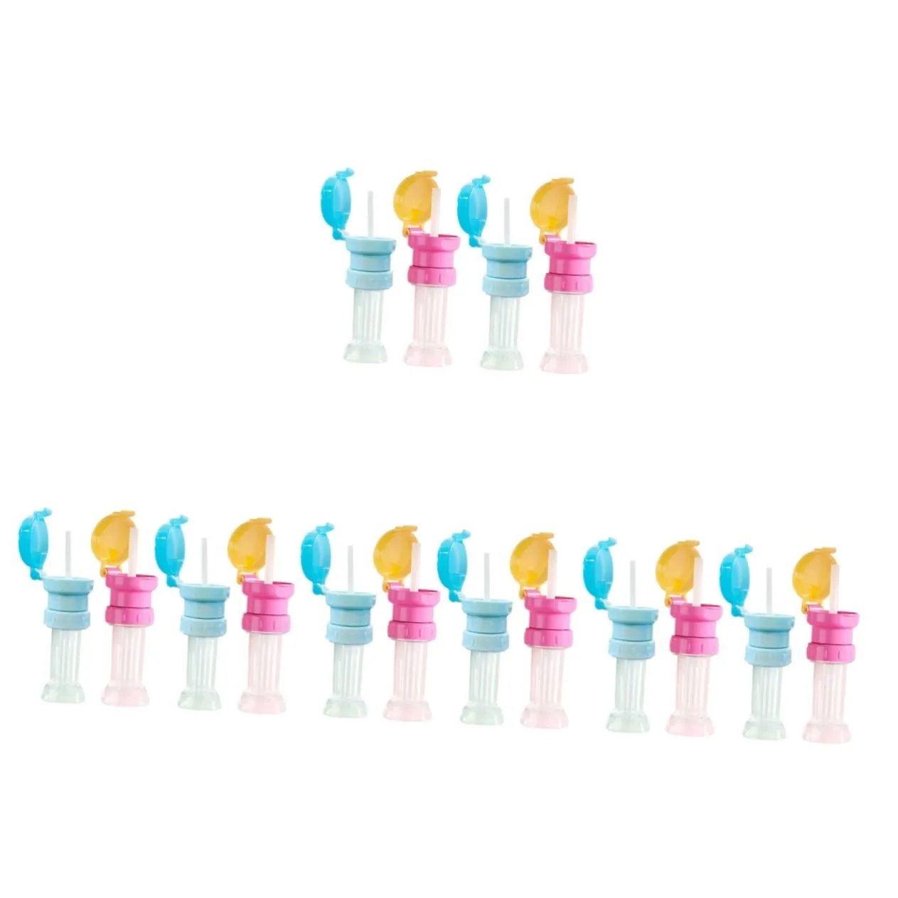 POPETPOP 16pcs Boy Girl Water Bottle Adapter Caps Boy Girl Bottle Topper with Straw Fit Easy to Use Clean Safe Design for Toddlers