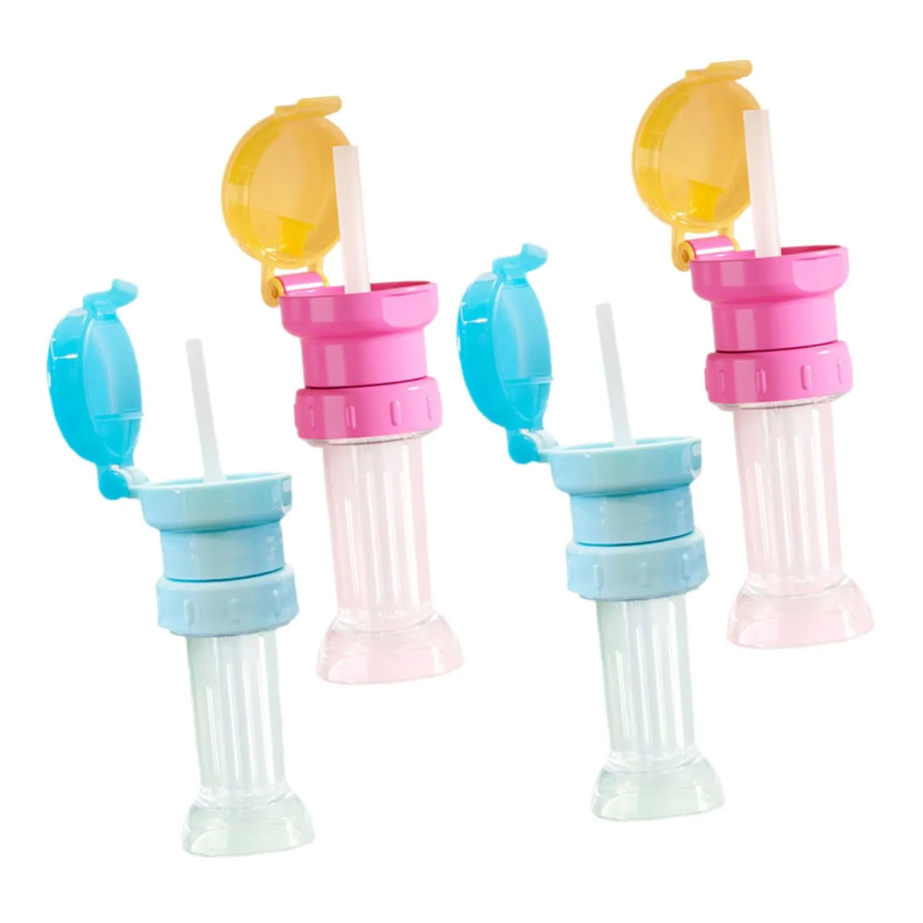 POPETPOP 16pcs Boy Girl Water Bottle Adapter Caps Boy Girl Bottle Topper with Straw Fit Easy to Use Clean Safe Design for Toddlers