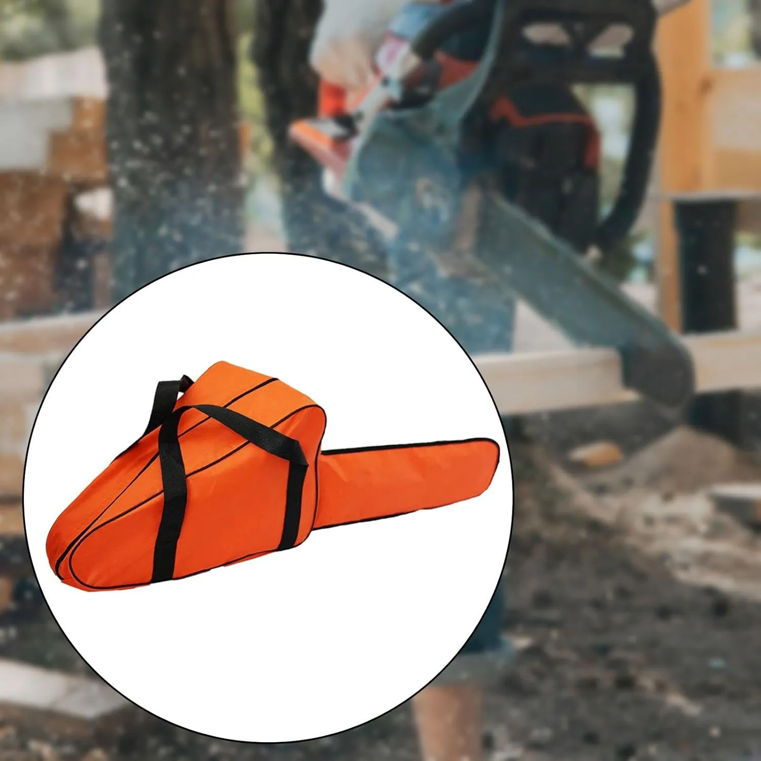 Portable Chainsaw Bag for Woodworking and Outdoor Use, Orange