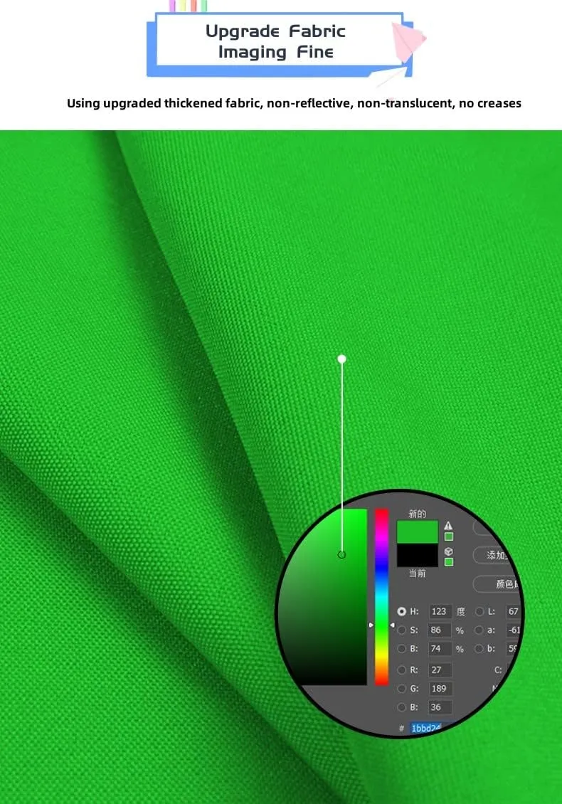 Portable Green Screen Backdrop, Collapsible Webcam Background, Green Screen Chroma Key for Video Chats, Zoom, Online Video Meeting, Photo with Storage Bag (55.1×55.1inch（Circle）)