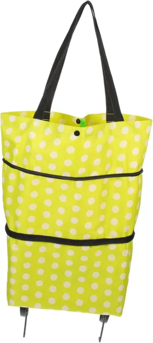 Portable Shopping Trolley Oxford Cloth Pouch Handheld Bag Wheels Versatile Storage