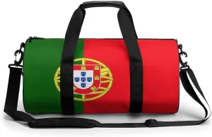Portugal Flag Sports Duffle Bag with Dry Wet Separation Overnight Gym Bag for Men Women Travel