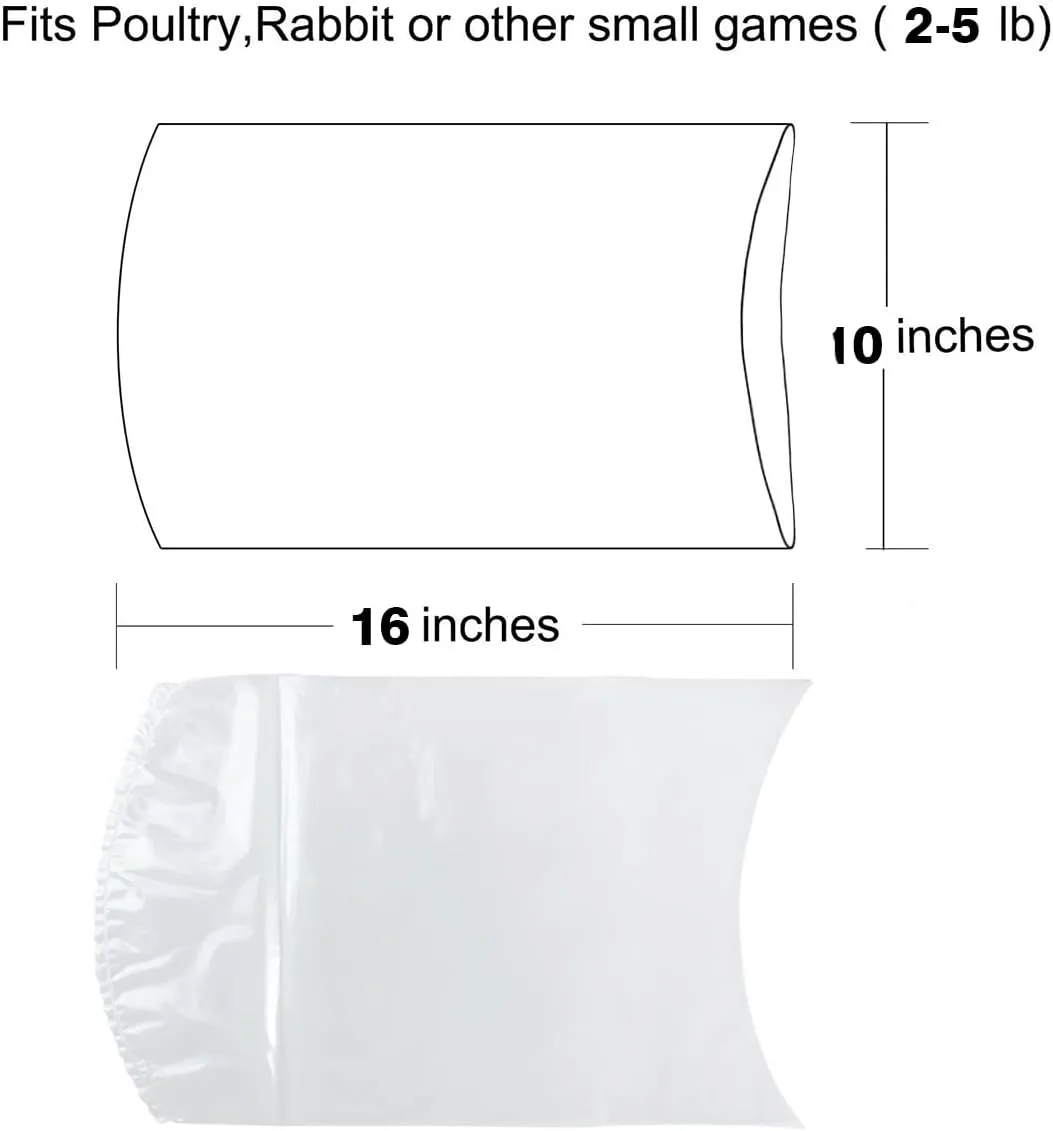 Poultry Shrink Bags, chicken bag, 50Pack 10x16 Inches Clear Poultry Heat Shrink Wrap Freezer With 50 Zip Ties, a Silicone Straw for Chickens, Rabbits