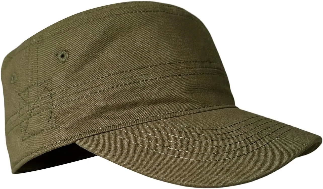Premium Military Style Hat/Cadet Caps for Men/Army Caps for Men & Women/Basic Solid Color Flat Top Cap
