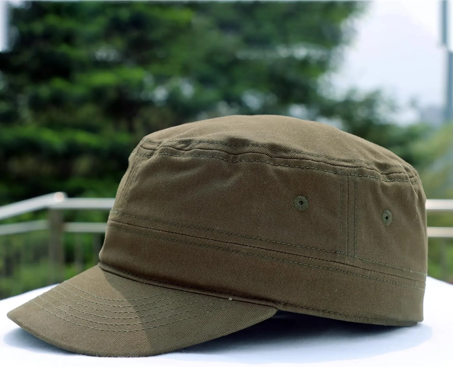 Premium Military Style Hat/Cadet Caps for Men/Army Caps for Men & Women/Basic Solid Color Flat Top Cap