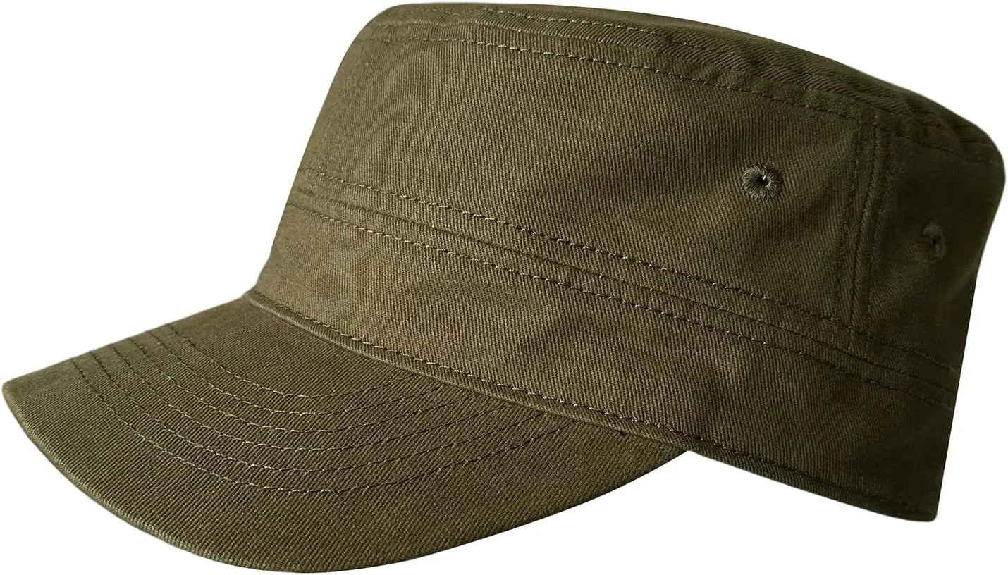 Premium Military Style Hat/Cadet Caps for Men/Army Caps for Men & Women/Basic Solid Color Flat Top Cap
