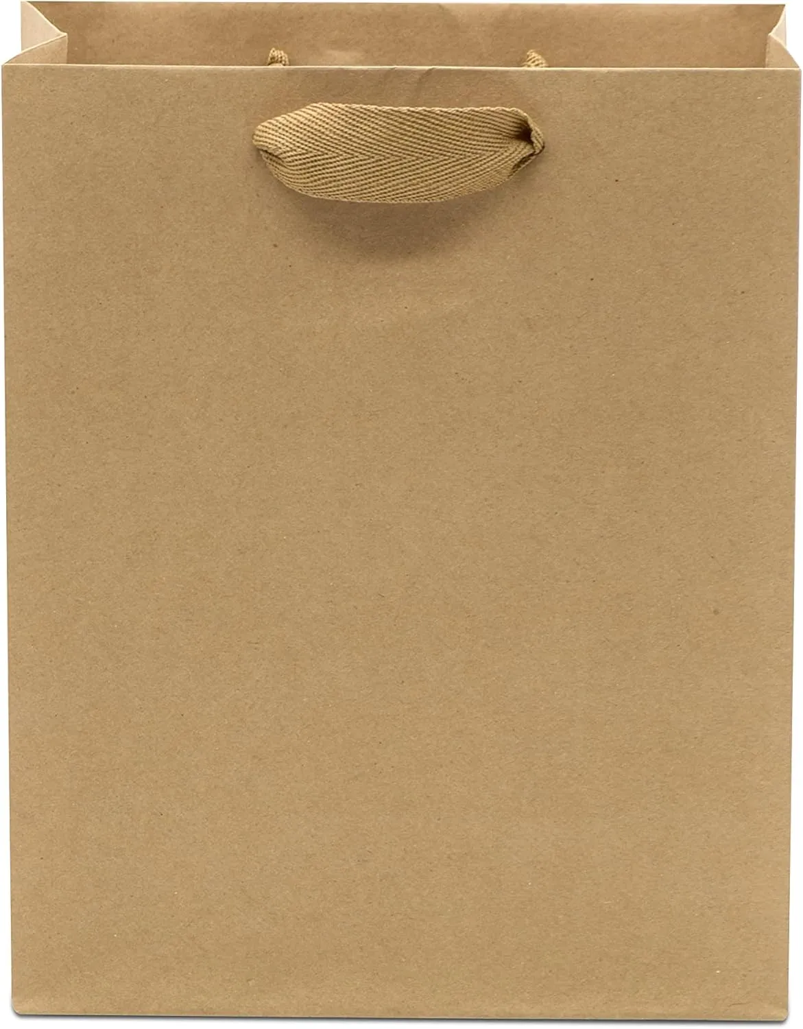 Prime Line Packaging Brown Gift Bags with Handles, Kraft Paper Bags for Small Business, Boutiques, Retail, Merchandise, Party Favors, Bulk, 8x4x10 50 Pack