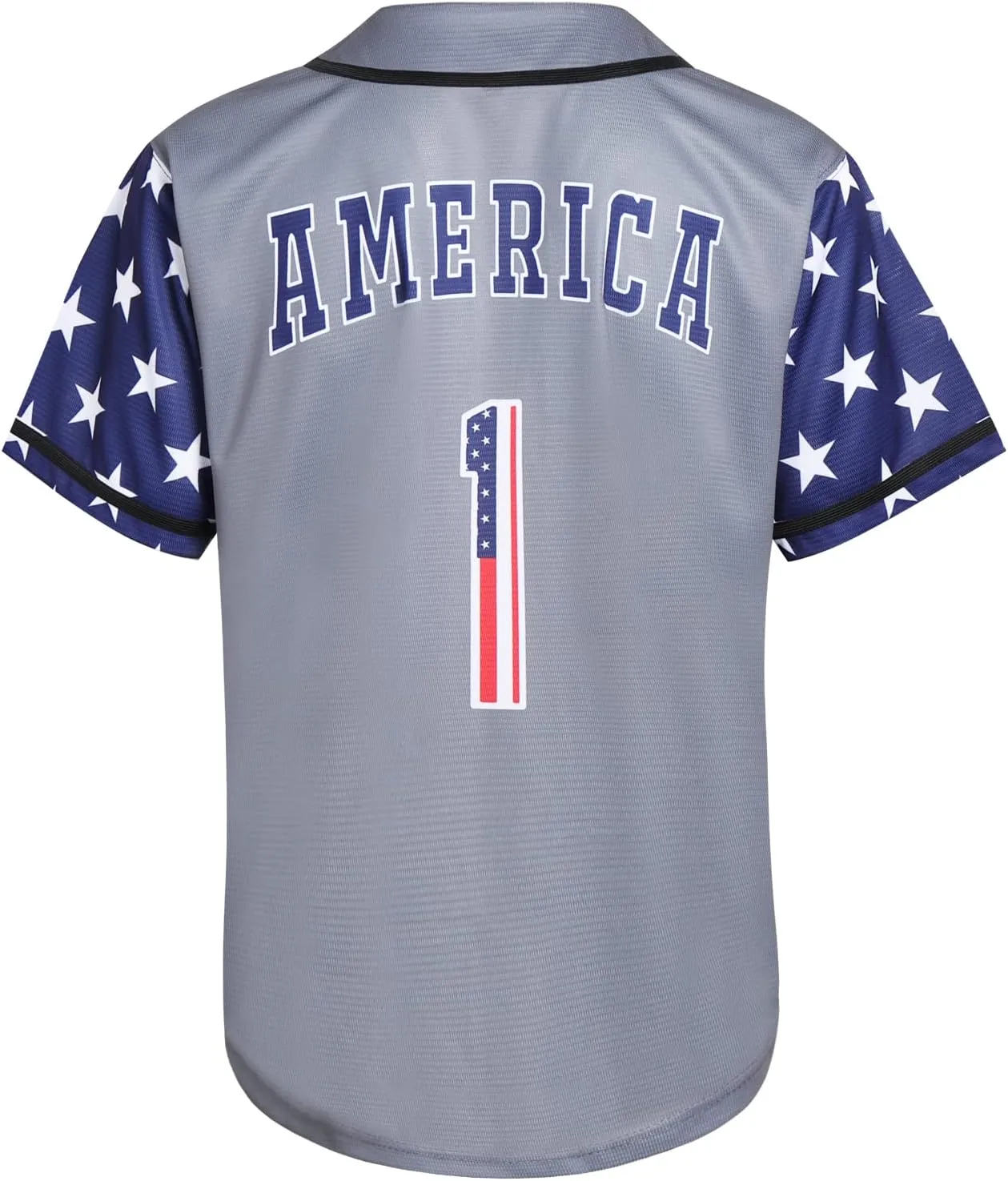 Pullonsy Adult American Flag Patriotic Baseball Jerseys Style Shirts for Men USA Eagle Outfits