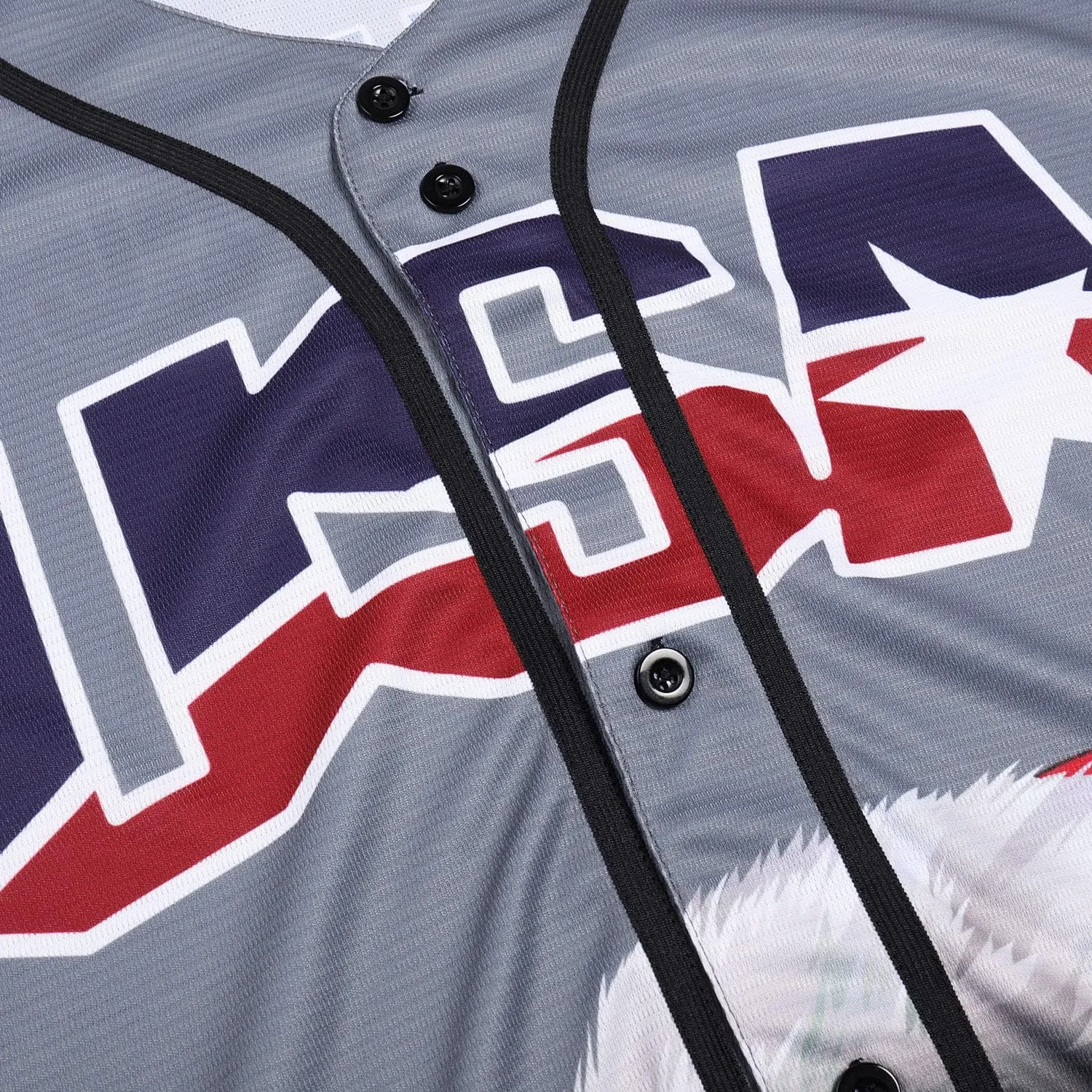 Pullonsy Adult American Flag Patriotic Baseball Jerseys Style Shirts for Men USA Eagle Outfits