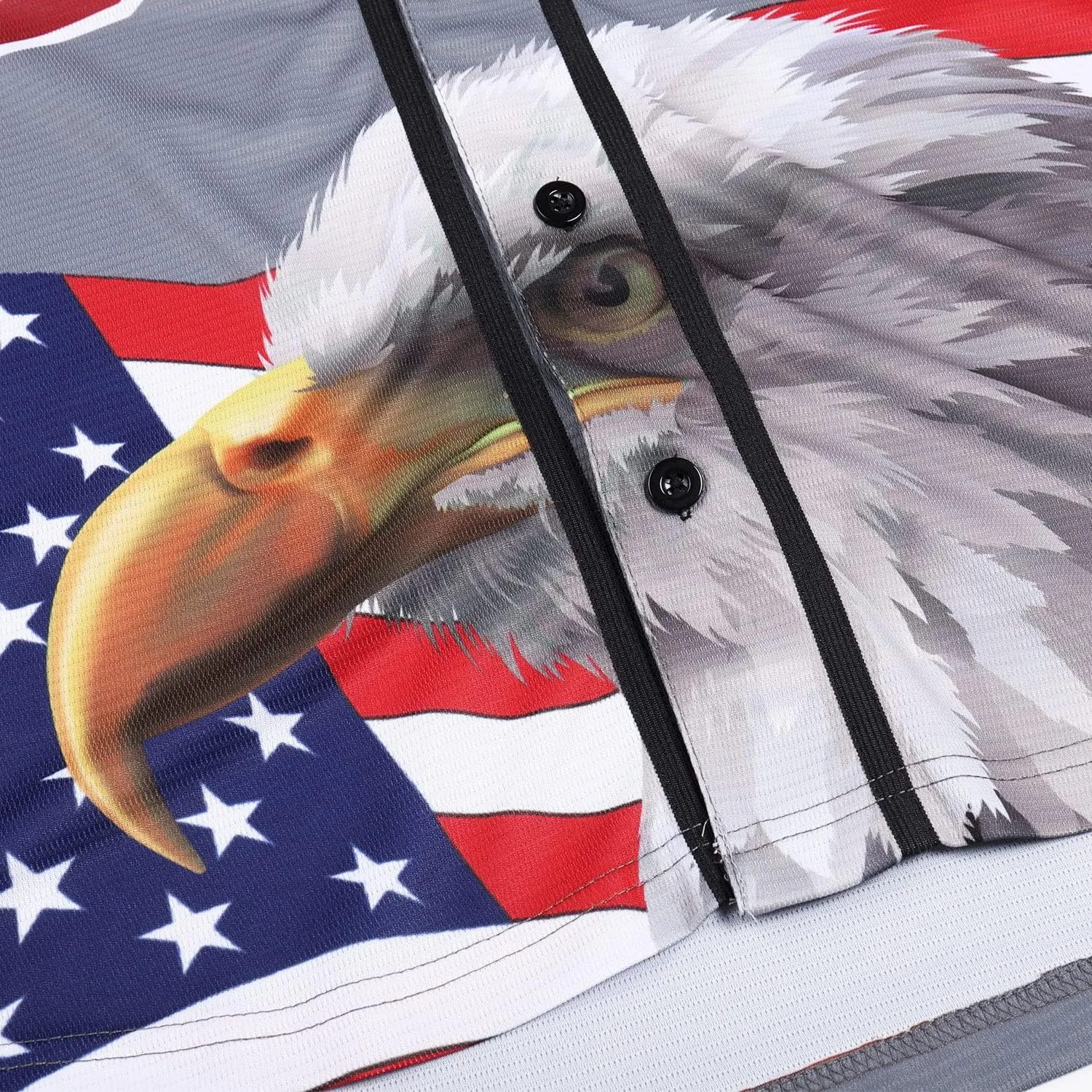Pullonsy Adult American Flag Patriotic Baseball Jerseys Style Shirts for Men USA Eagle Outfits