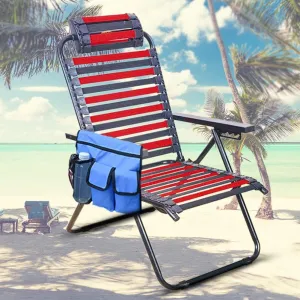 Qiilu Beach Chair Hanging Storage Bag Beach Chair Side Bag Outdoor Travel Bag Beach Chair Handy Pocket for Phones Cameras Tablets Books Sunglasses