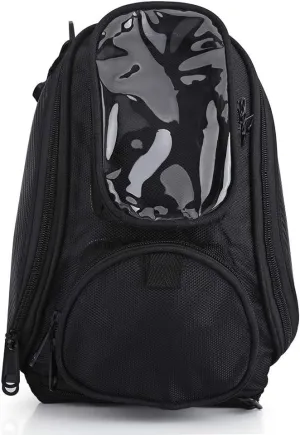 Qiilu Black Universal Motorcycle Tank Bag Waterproof with Strong Magnetic Oil Fuel Tank Bag Motorbike Tank Bag