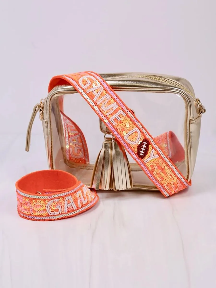"Game Day" Football Sequin Purse Strap